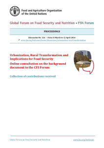 Urbanization, Rural Transformation and Implications for Food Security