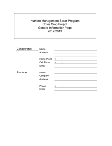 Nutrient Management Spear Program Cover Crop Project General Information Page 2012/2013