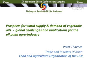 Prospects for world supply &amp; demand of vegetable