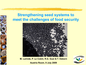 Strengthening seed systems to meet the challenges of food security