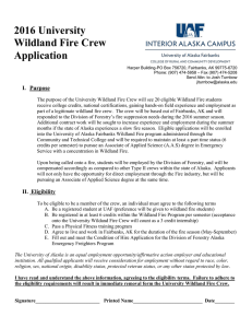 2016 University Wildland Fire Crew Application