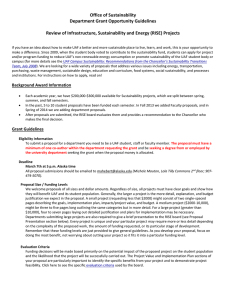 Office of Sustainability Department Grant Opportunity Guidelines