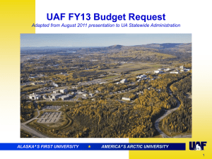 UAF FY13 Budget Request ’ 