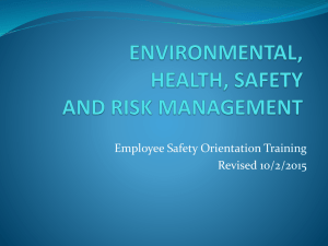Employee Safety Orientation Training Revised 10/2/2015