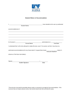Student Waiver of Accommodation