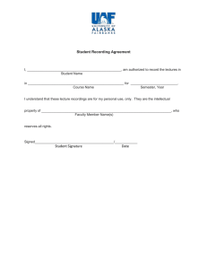 Student Recording Agreement