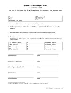 Sabbatical Leave Report Form  three (3) months Name: