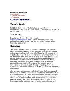 Introduction to Web Design — Course Syllabus Website Design