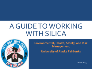 A GUIDE TO WORKING WITH SILICA Environmental, Health, Safety, and Risk Management