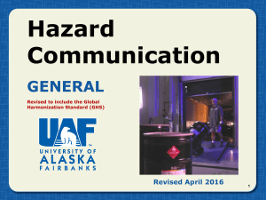 Hazard Communication GENERAL Revised April 2016
