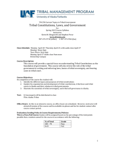 Tribal Constitutions, Laws, and Government