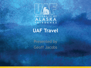 UAF Travel Presented by Geoff Jacobs