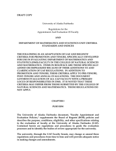 DRAFT COPY  AND DEPARTMENT OF MATHEMATICS AND STATISTICS UNIT CRITERIA