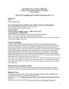ECE F127 Language and Creative Expression (3)(2 + 2) Instructor:
