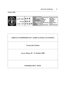 AFRICAN COMMISSION ON  AGRICULTURAL STATISTICS Twenty first Session INFORMATION  NOTE