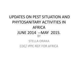 UPDATES ON PEST SITUATION AND PHYTOSANITARY ACTIVITIES IN AFRICA