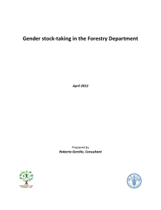 Gender stock-taking in the Forestry Department  April 2012 Roberta Gentile, Consultant