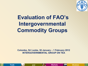 Evaluation of FAO’s Intergovernmental Commodity Groups – 1 February 2012
