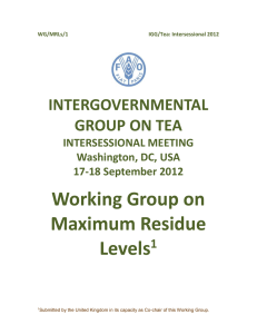 Working Group on Maximum Residue Levels
