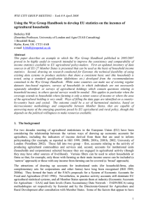 Using the Wye Group Handbook to develop EU statistics on... agricultural households