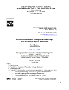 FAO Head-Quarters WYE CITY GROUP ON STATISTICS ON RURAL Second Meeting