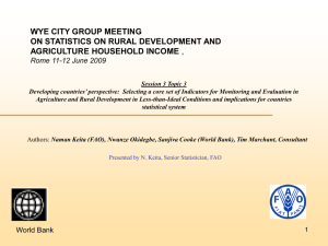 WYE CITY GROUP MEETING ON STATISTICS ON RURAL DEVELOPMENT AND