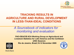 A Sourcebook of indicators for monitoring and evaluation TRACKING RESULTS IN