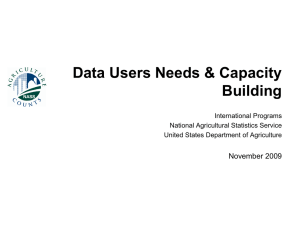 Data Users Needs &amp; Capacity Building