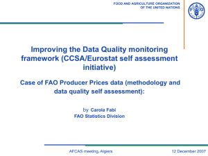 Improving the Data Quality monitoring framework (CCSA/Eurostat self assessment initiative)