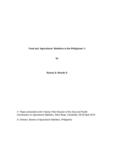 Food and  Agricultural  Statistics in the Philippines 1/ by