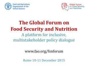 The Global Forum on Food Security and Nutrition A platform for inclusive,