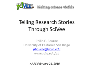 Telling Research Stories Through SciVee Philip E. Bourne University of California San Diego