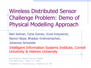 Wireless Distributed Sensor Challenge Problem: Demo of Physical Modelling Approach