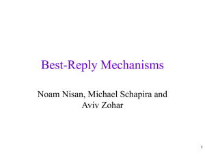 Best-Reply Mechanisms Noam Nisan, Michael Schapira and Aviv Zohar 1