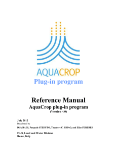 Plug-in program Reference Manual AquaCrop plug-in program