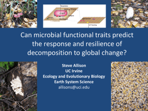 Can microbial functional traits predict the response and resilience of Steve Allison