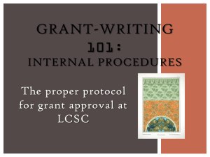 GRANT-WRITING 101: The proper protocol for grant approval at