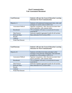 Oral Communication Unit Assessment Document