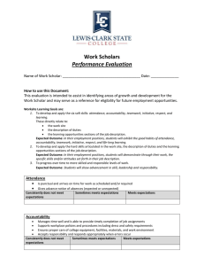 Work Scholars Performance Evaluation