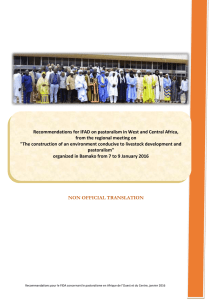 Recommendations for IFAD on pastoralism in West and Central Africa,