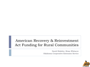 American Recovery &amp; Reinvestment Act Funding for Rural Communities