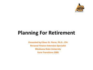 Planning For Retirement