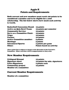 Aggie-X Points and Requirements