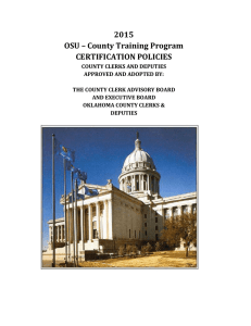 2015 OSU – County Training Program CERTIFICATION POLICIES