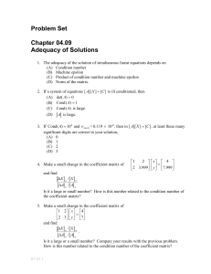 Problem Set  Chapter 04.09 Adequacy of Solutions