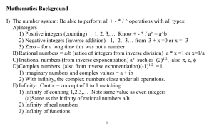 Mathematics Background  A) Integers