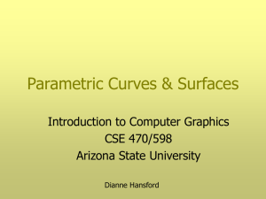 Parametric Curves &amp; Surfaces Introduction to Computer Graphics CSE 470/598 Arizona State University