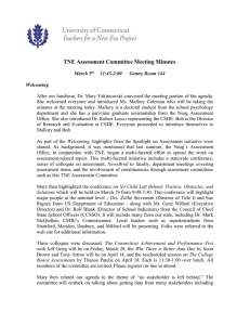 TNE Assessment Committee Meeting Minutes
