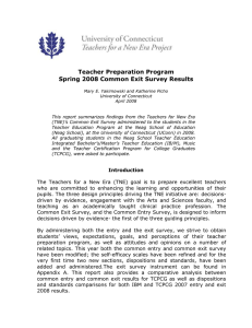 Teacher Preparation Program Spring 2008 Common Exit Survey Results