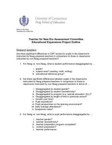 Teacher for New Era Assessment Committee Educational Expansions Project Outline